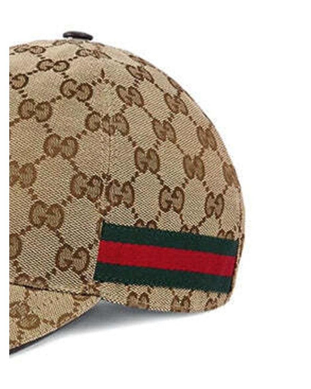 Gucci Natural Brownk Signature Logo Baseball Hat for men
