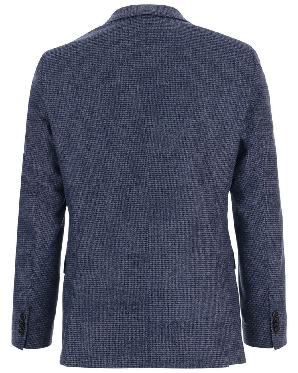 Boss Blue Slim Houndstooth Blazer for men