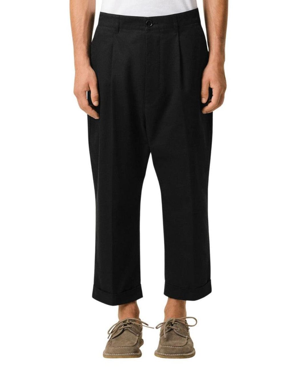 AMI Black Cotton Trousers for men