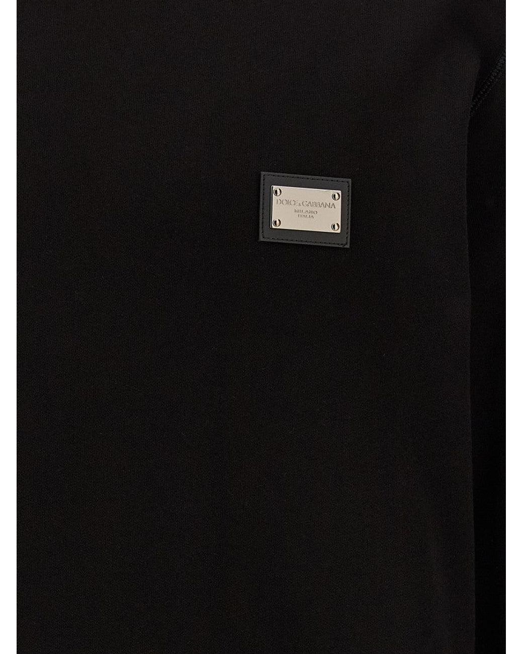 Dolce & Gabbana Black Logo Plate Sweatshirt for men
