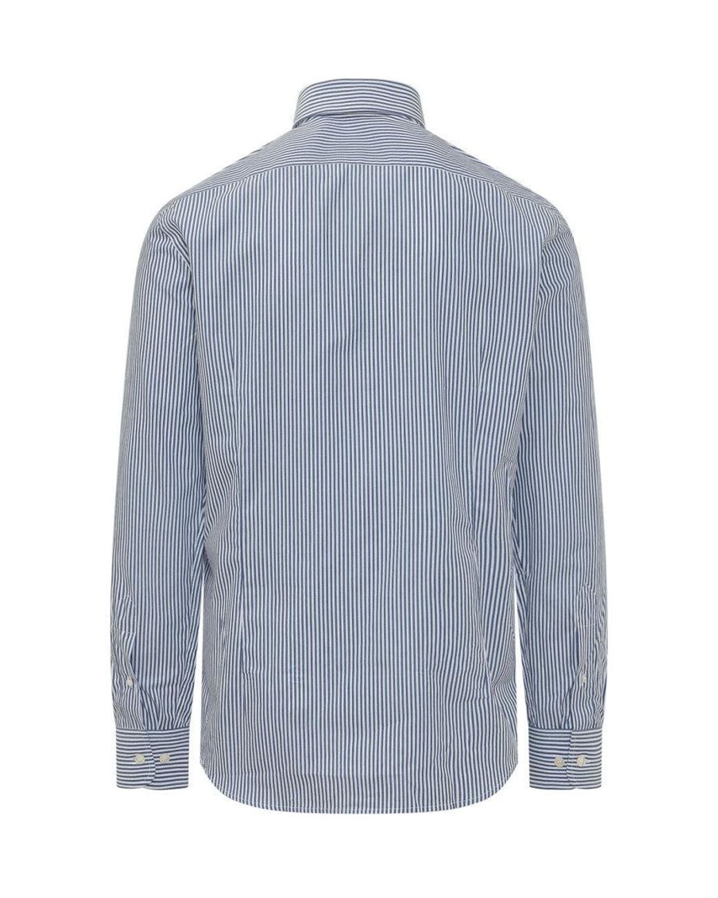 Etro Blue Light Regular Stripes Shirt for men