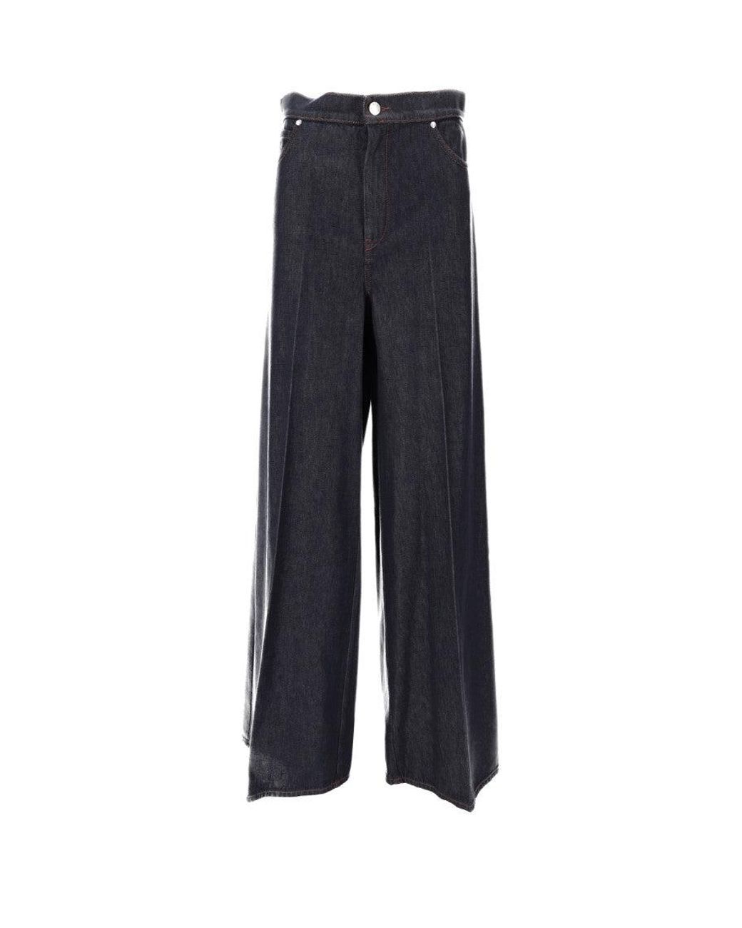 Max Mara Blue Relaxed Flat Front Pants