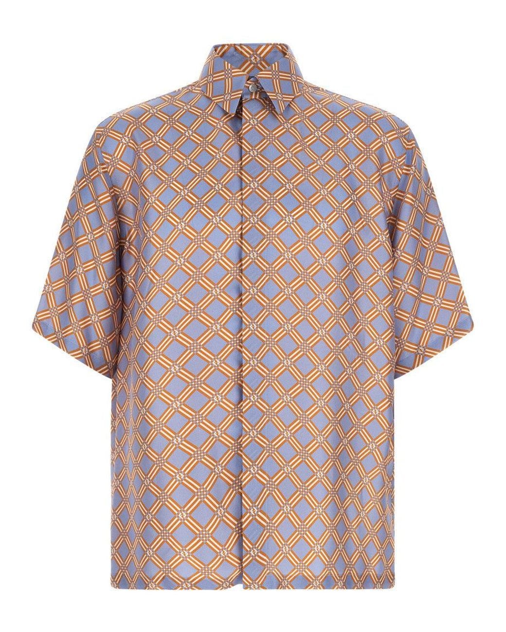 Fendi Pink Oversized Geometric Shirt for men