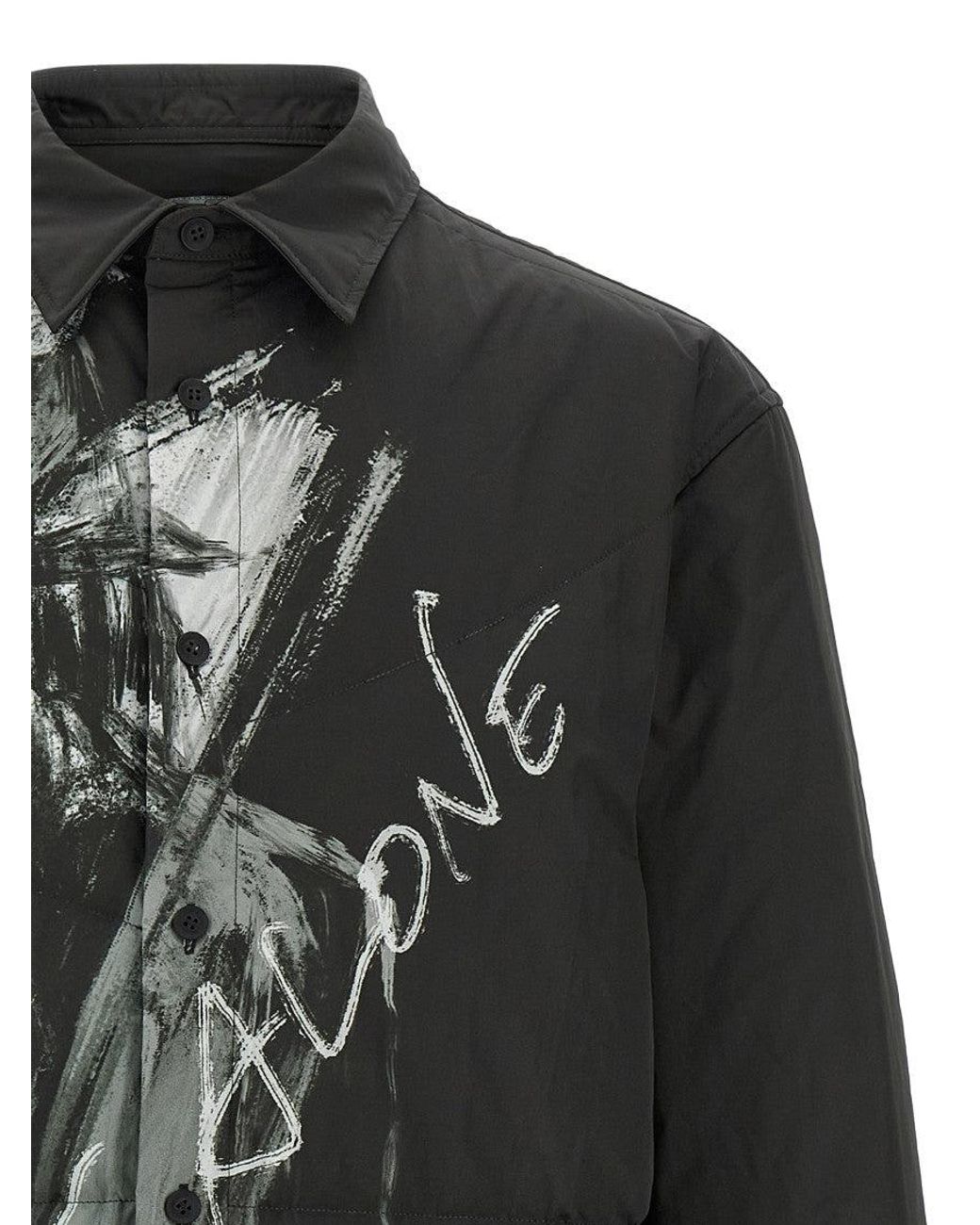 Yohji Yamamoto Black Padded Overshirt for men
