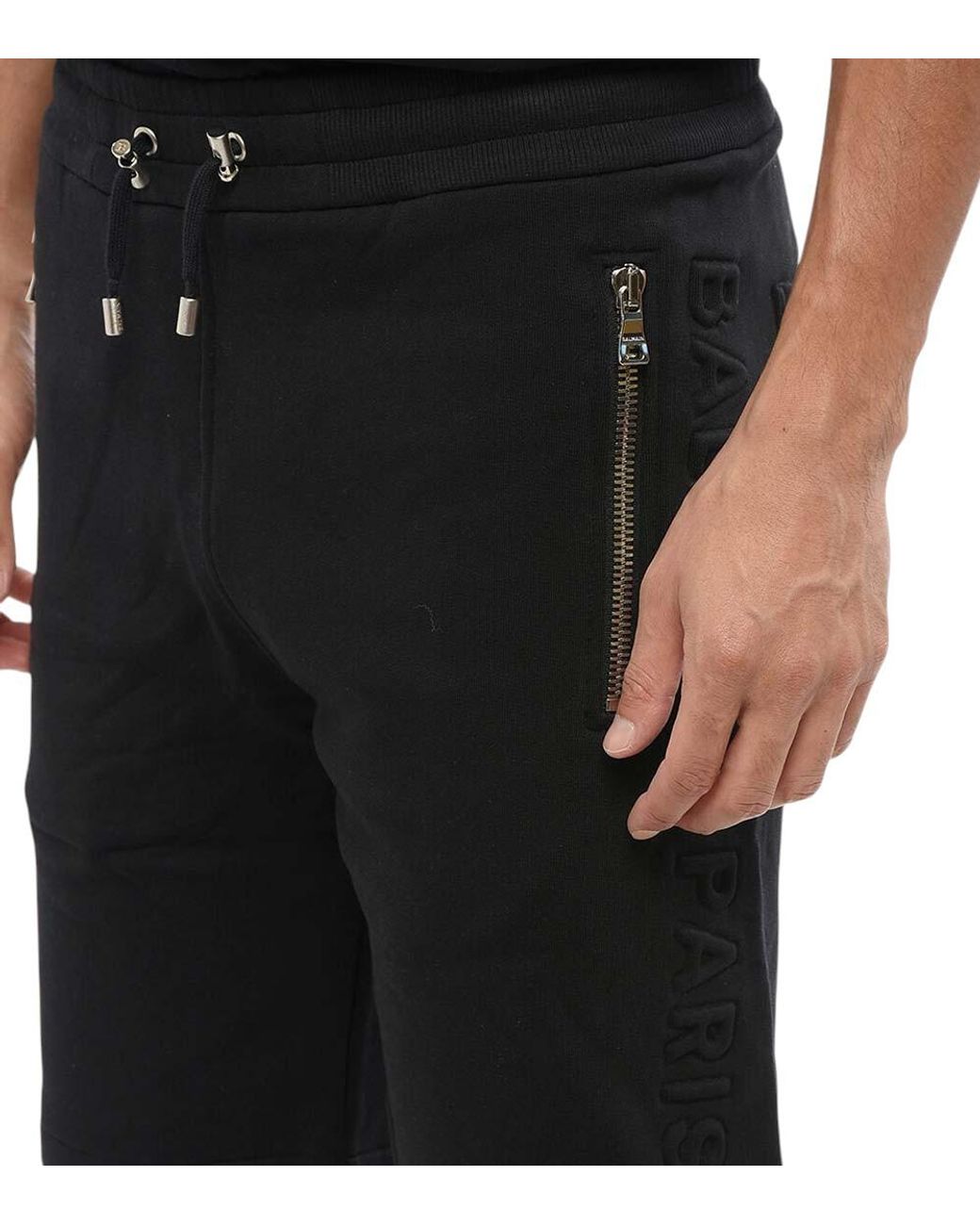 Balmain Black Solid Regular Shorts for men