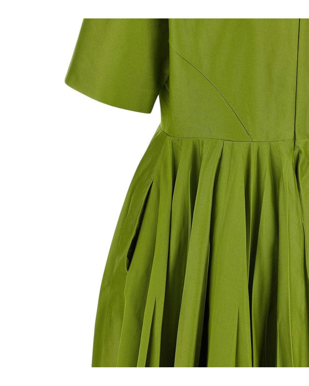 Prada Green Boat Neck Knee Length Dress