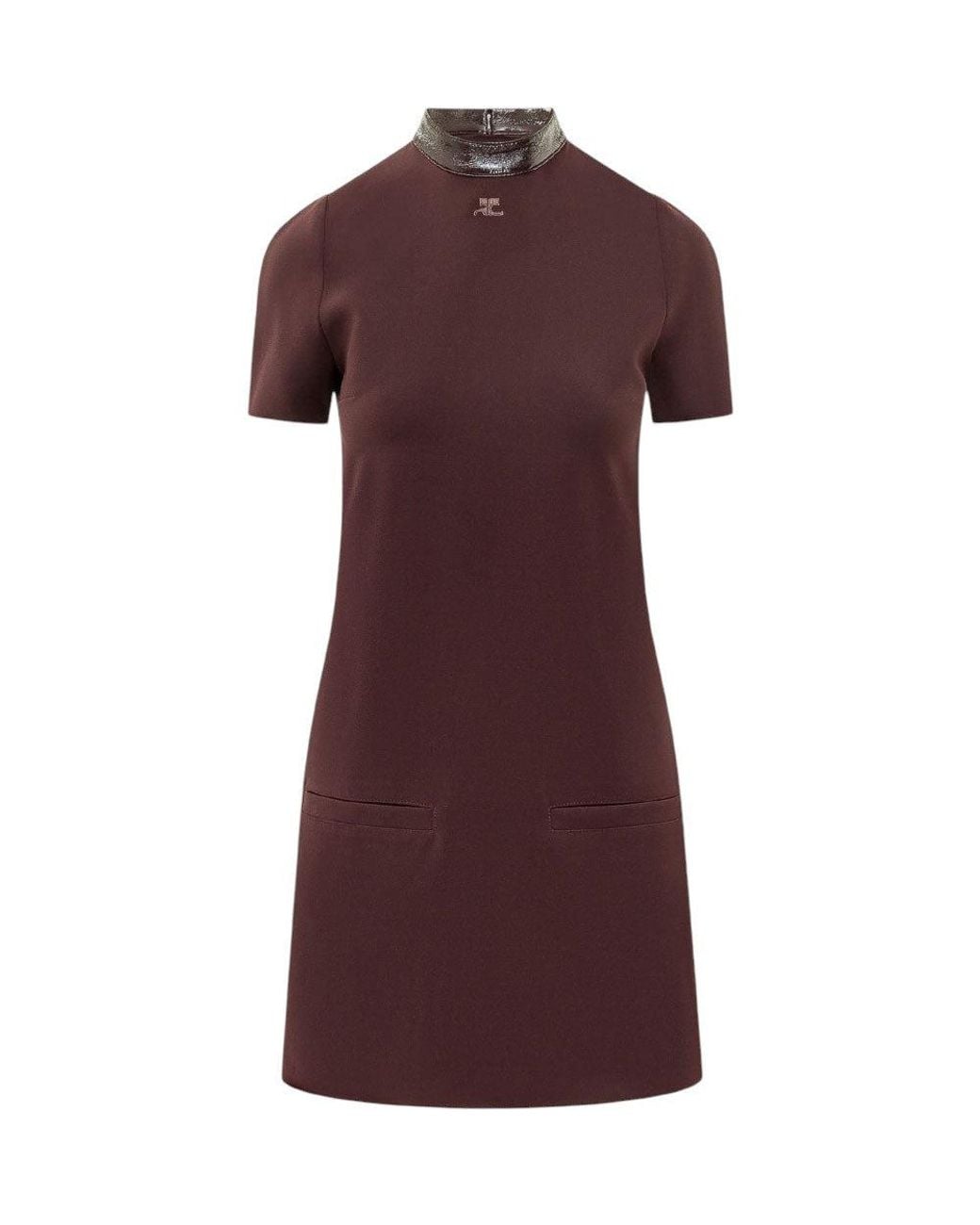 Courreges Red Mock Collar Dress
