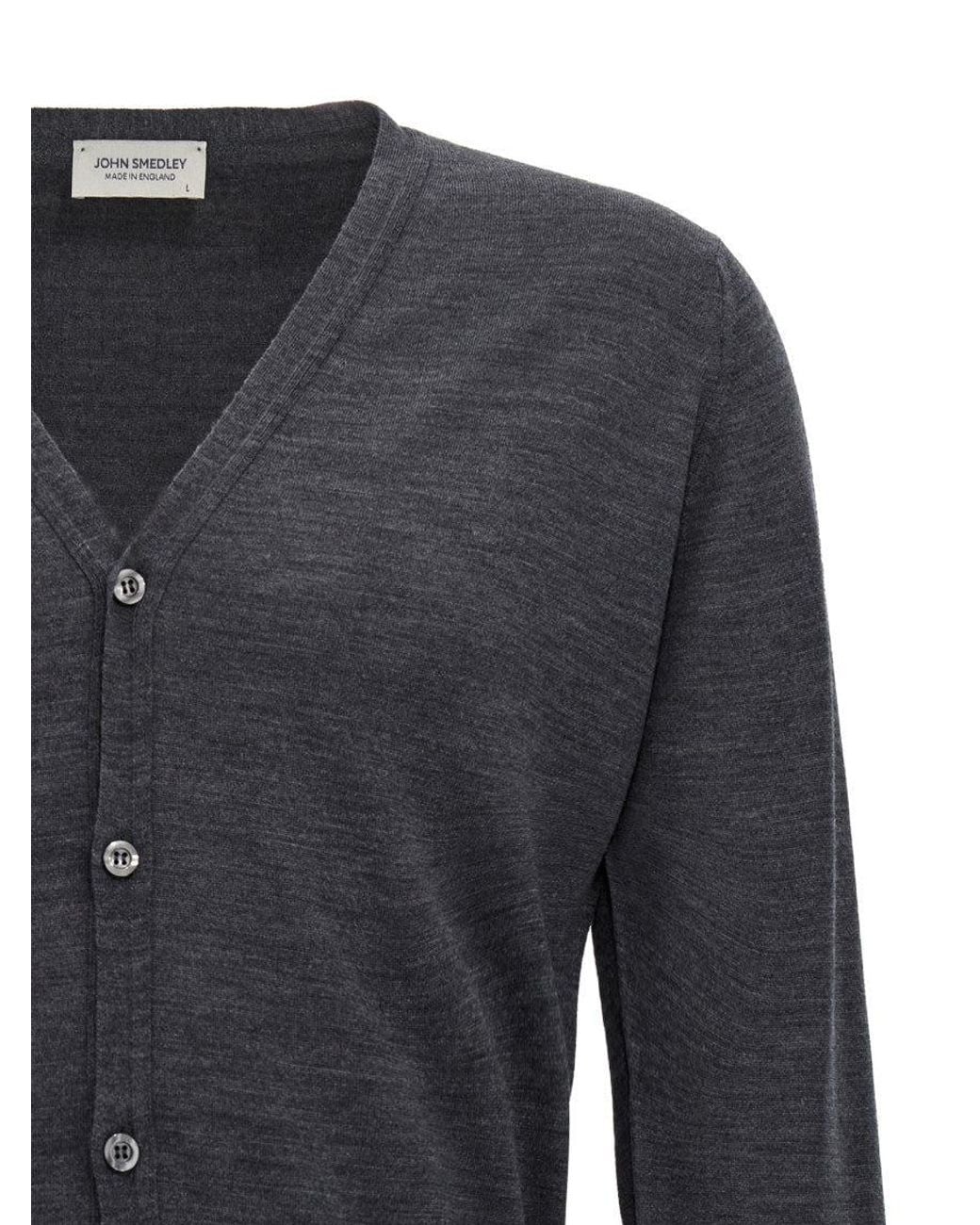 John Smedley Black Petworth Cardigan for men