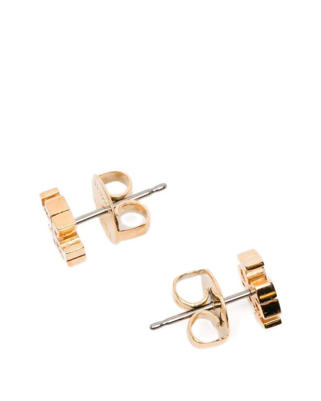 Tory Burch Natural Golden Signature Stud Earrings