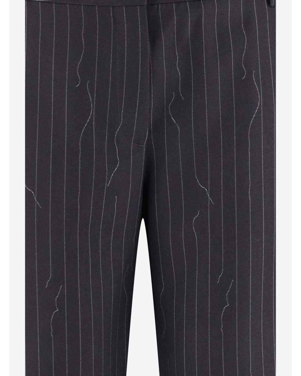 Off-White c/o Virgil Abloh Blue Pinstriped Trousers