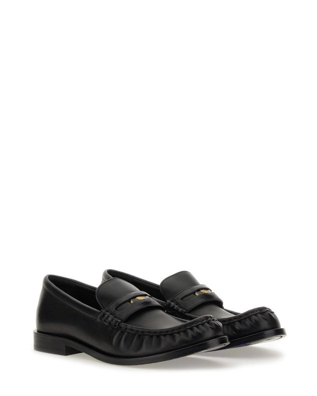 Burberry Black Solid Cadet Loafers