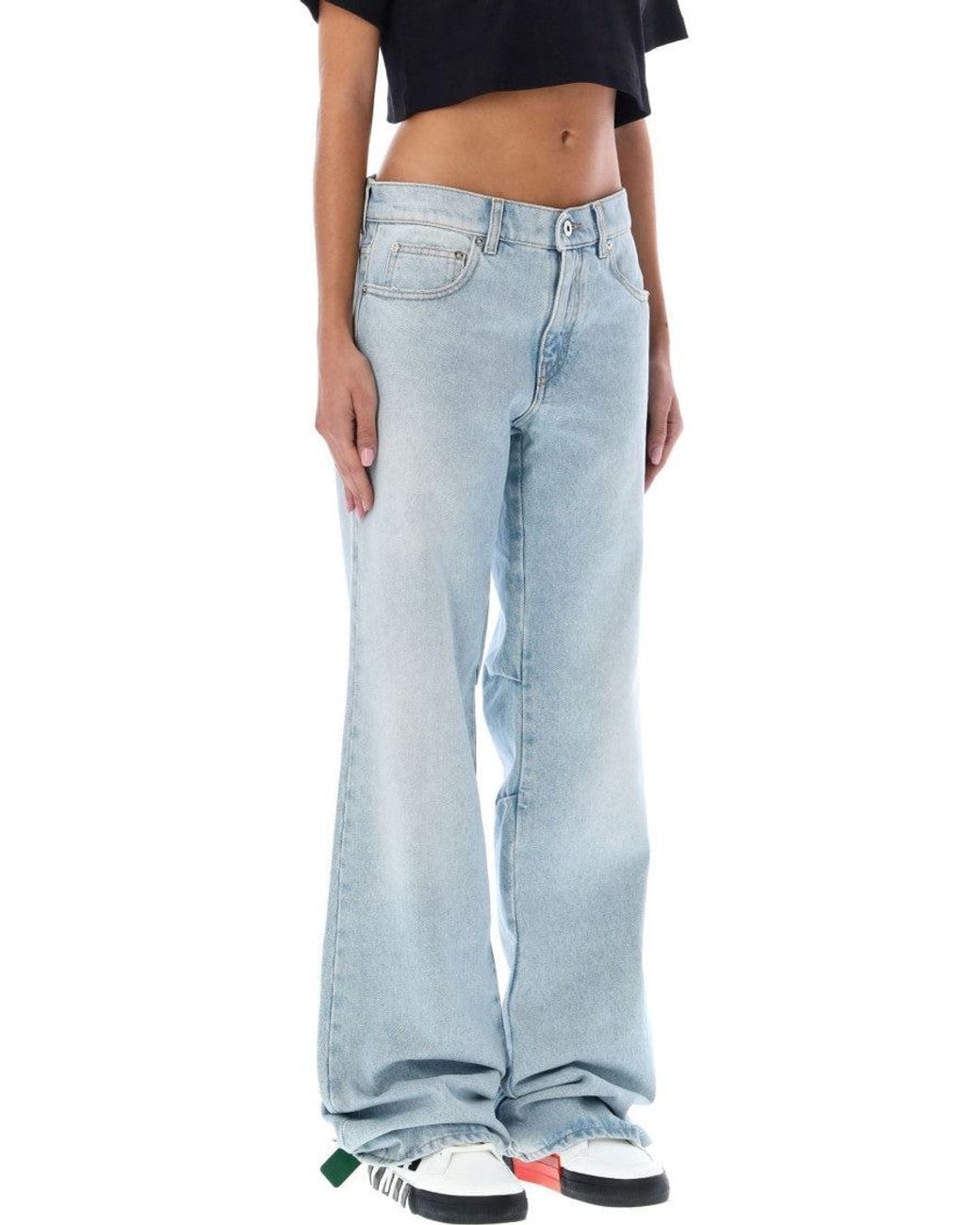 Off-White c/o Virgil Abloh Blue Loose Low Rise Jeans