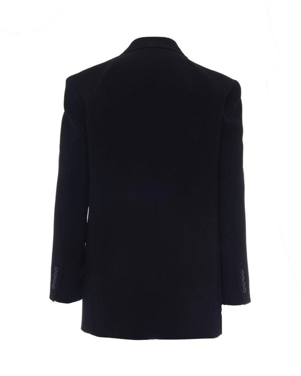 Max Mara Blue Solid Peaked Lapel Blazer