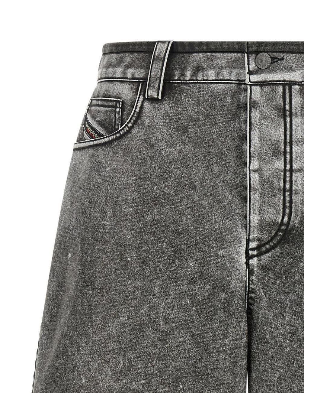 DIESEL Gray Textured Shorts