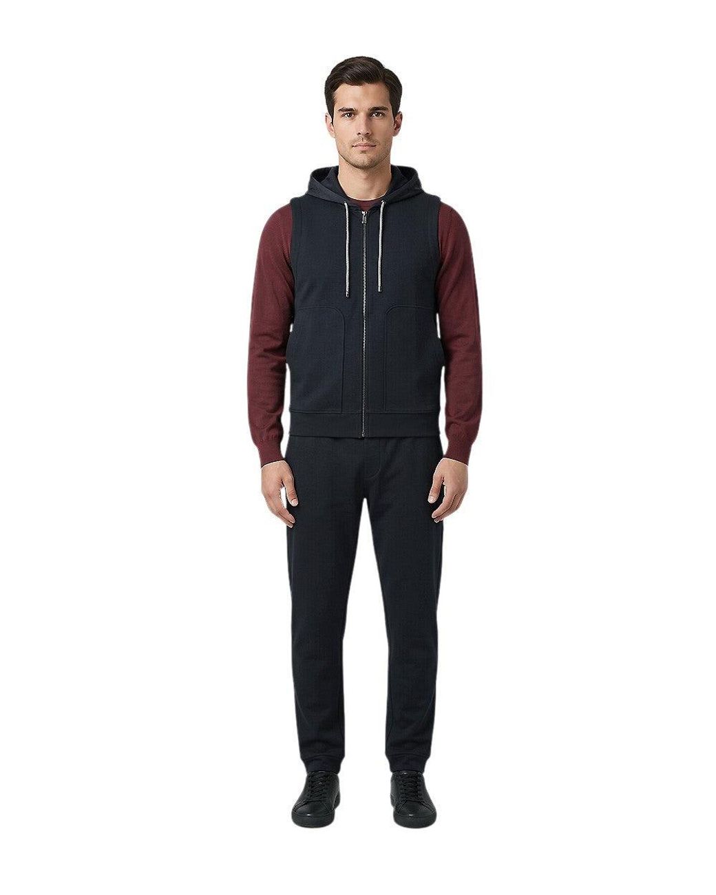 Corneliani Blue Sleeveless Hoodie for men