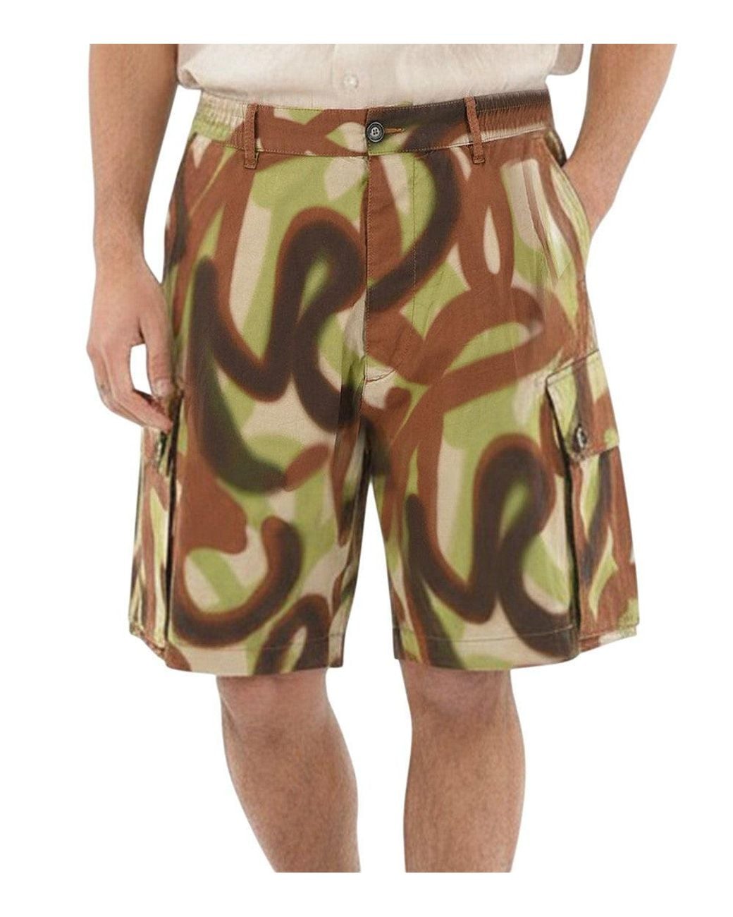 DSquared² Natural Abstract Shorts for men