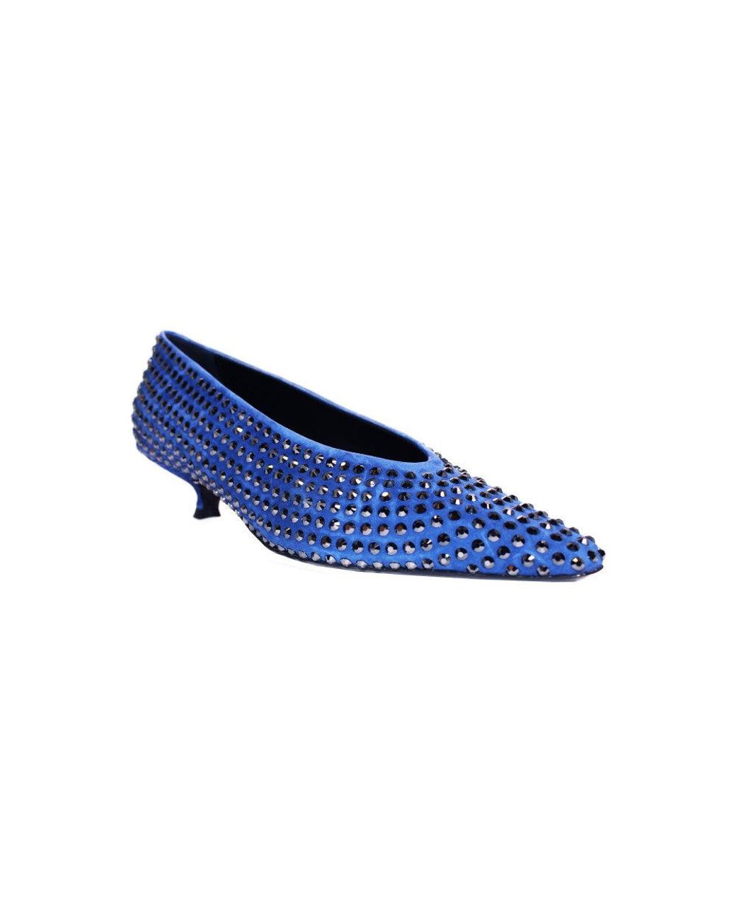 LA ROSE Blue Crystal Sandals