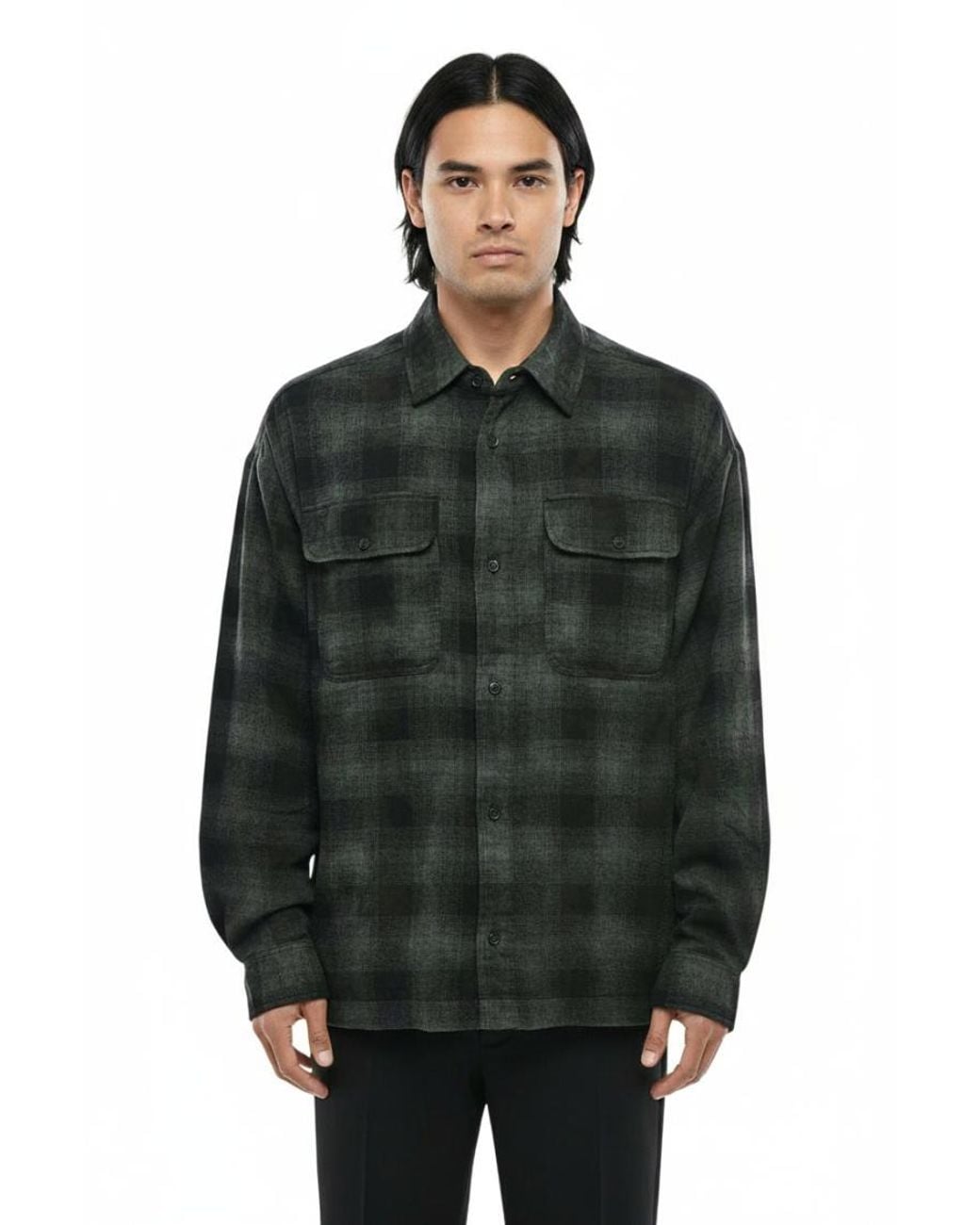Palm Angels Green Regular Checked Shirt for men