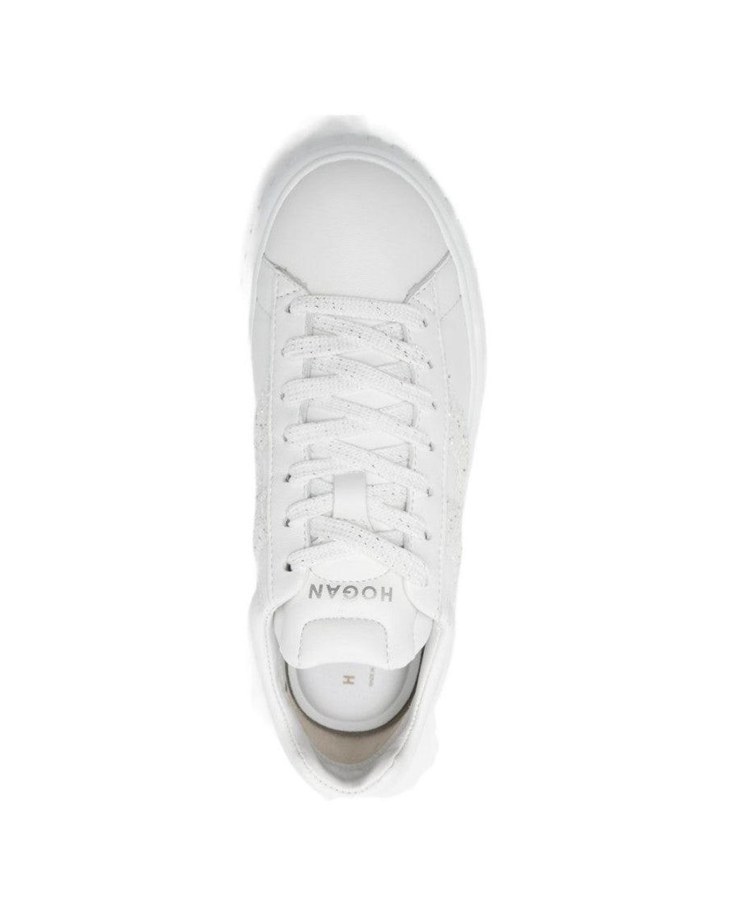 Hogan White H-Stripes Leather Sneakers