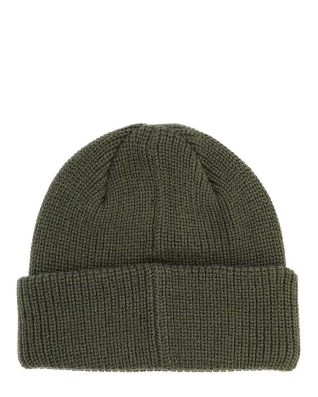 Obey Green Logo Knitted Beanie Hat for men