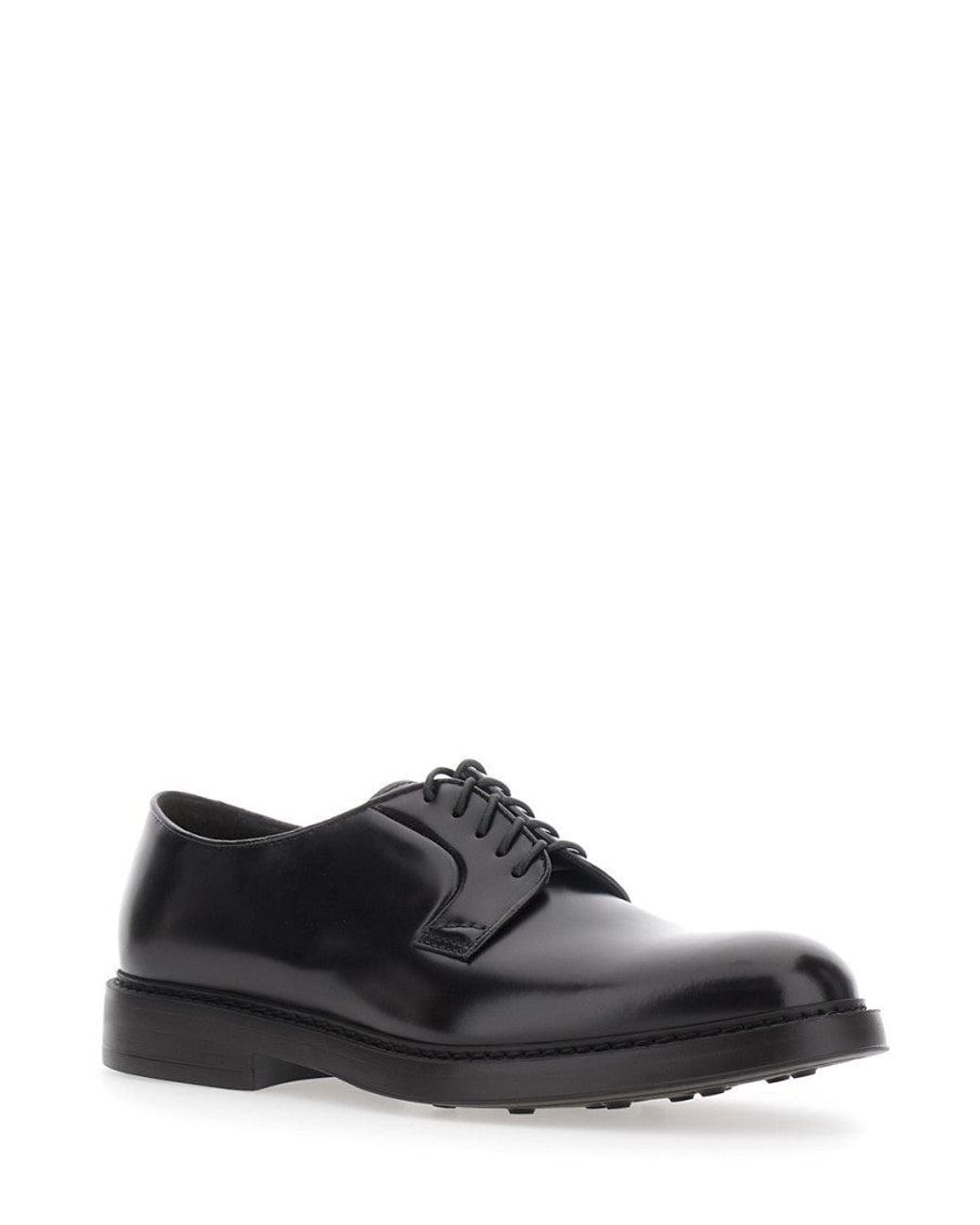 Doucal's White Leather Lace Up Shoes for men