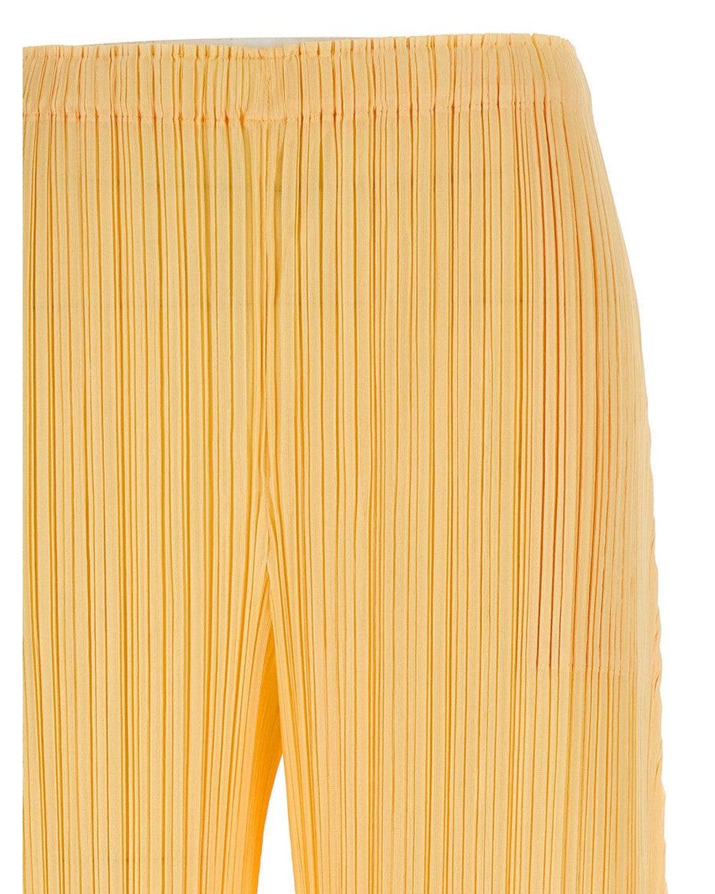 Issey Miyake Yellow 'Mellow Pleats' Pants