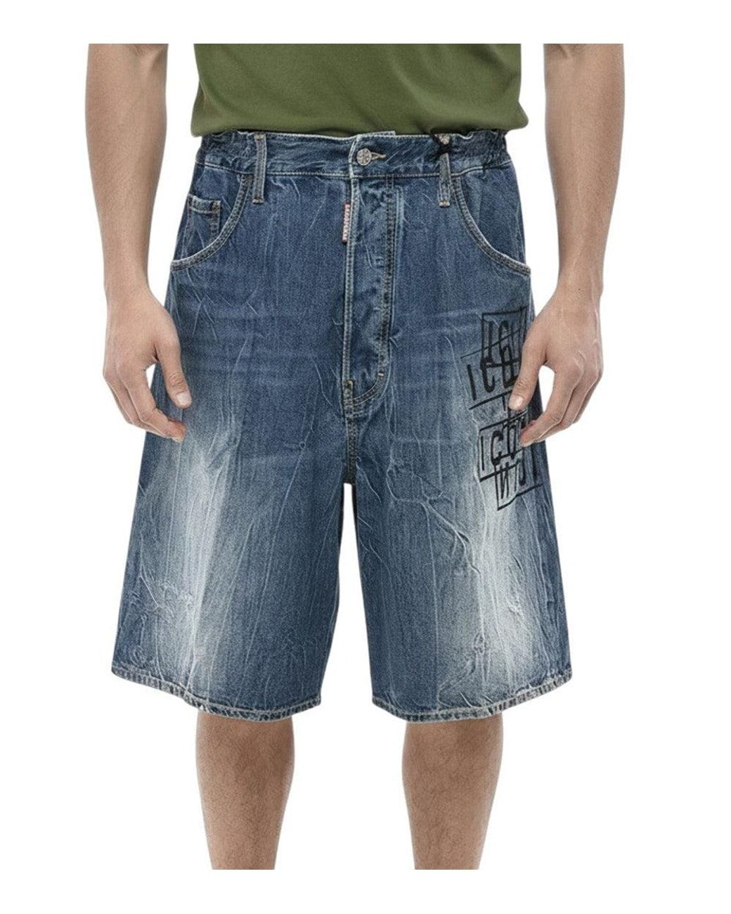 DSquared² Blue Loose Shorts for men