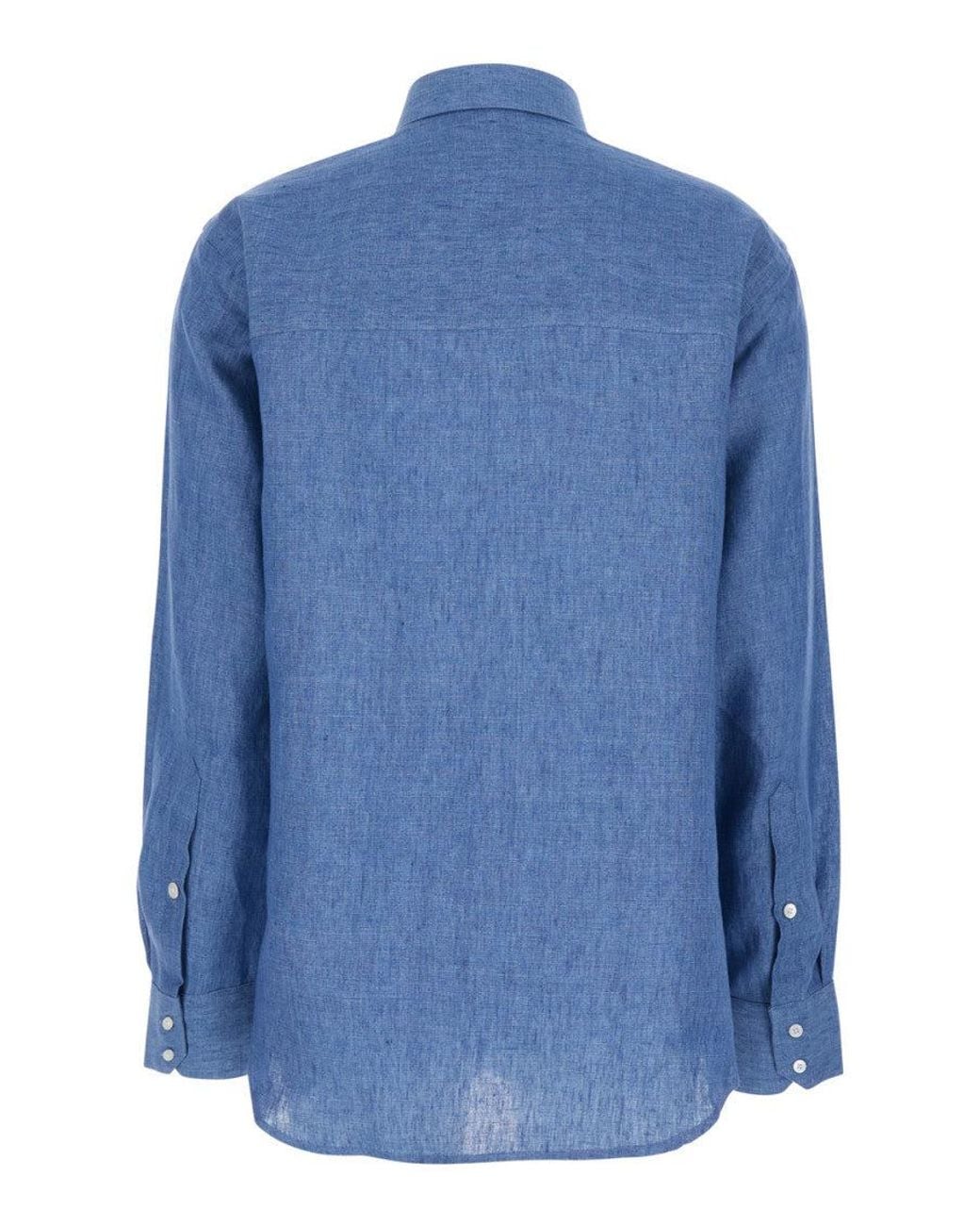 Rohe Blue Regular Solid Shirt