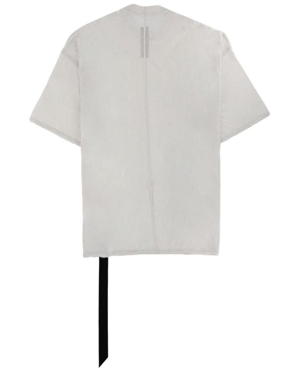 Rick Owens White Solid Crew Neck T-Shirt for men