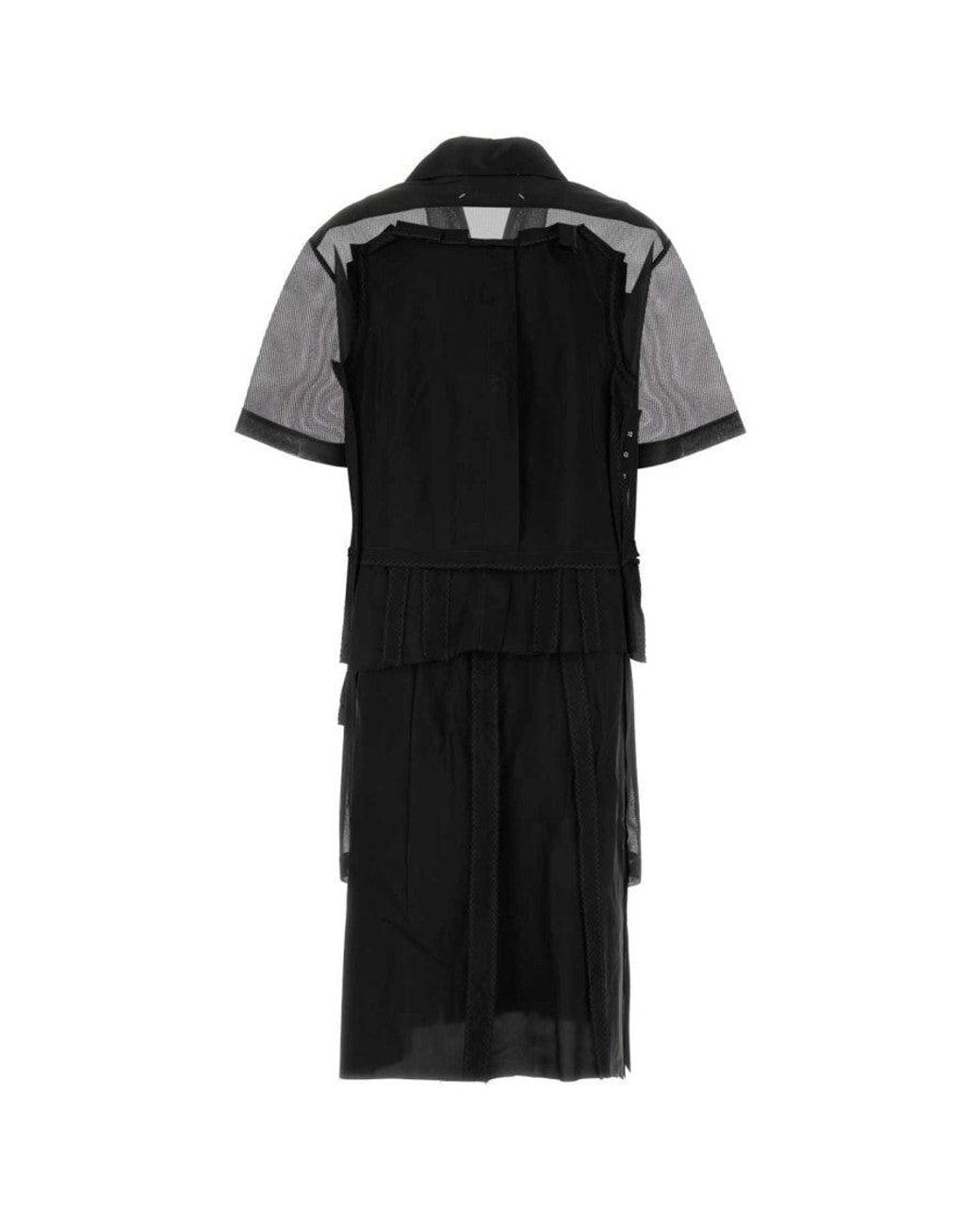 Maison Margiela Black Layered Midi Dress