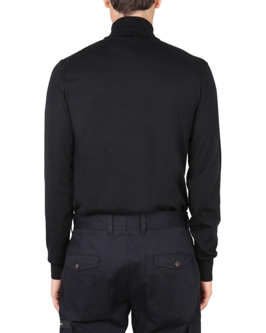 Dolce & Gabbana Black Turtle Neck Sweater for men