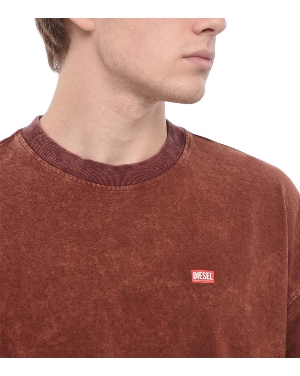 DIESEL Red Full Sleeves T-Shirt for men