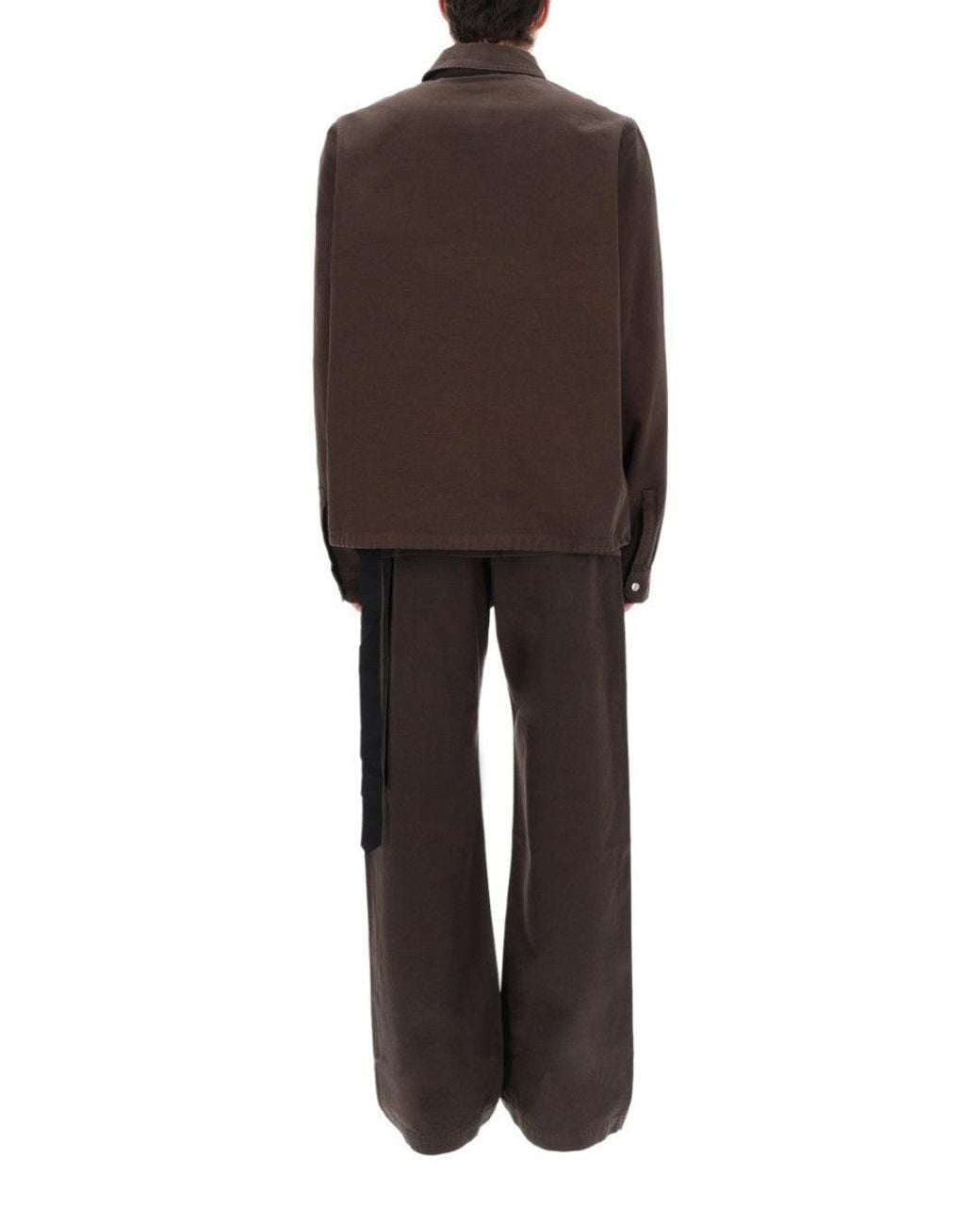 Rick Owens Brown Jacket Zipfront Cotton for men