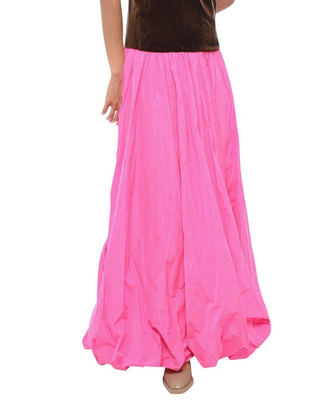 Valentino Pink Color Block Halter Neck Maxi Dress
