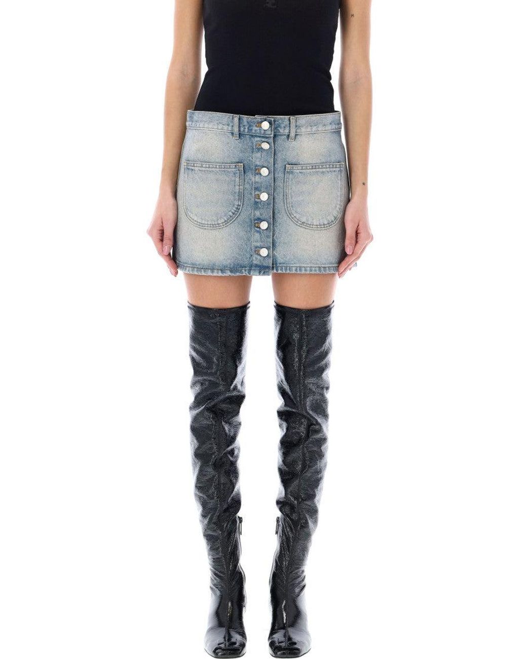 Courreges Blue Denim Mini Skirt
