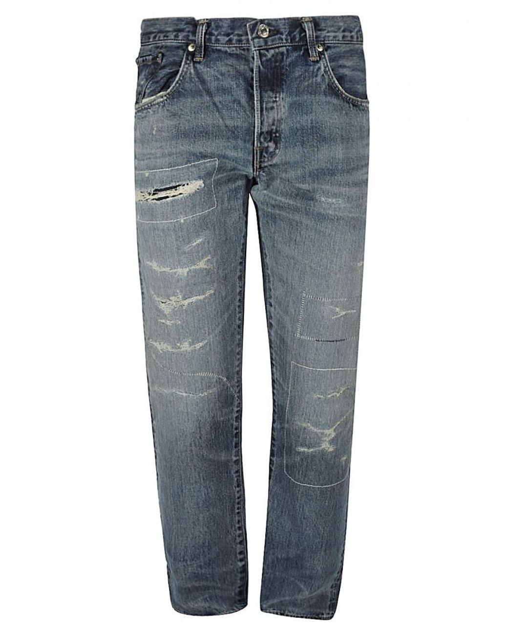 Edwin Blue Dark Regular Tapered Denim Jeans for men