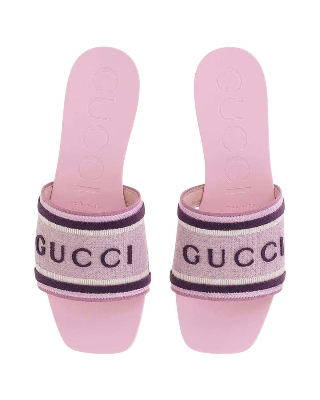 Gucci Purple Logo Gg Sandals