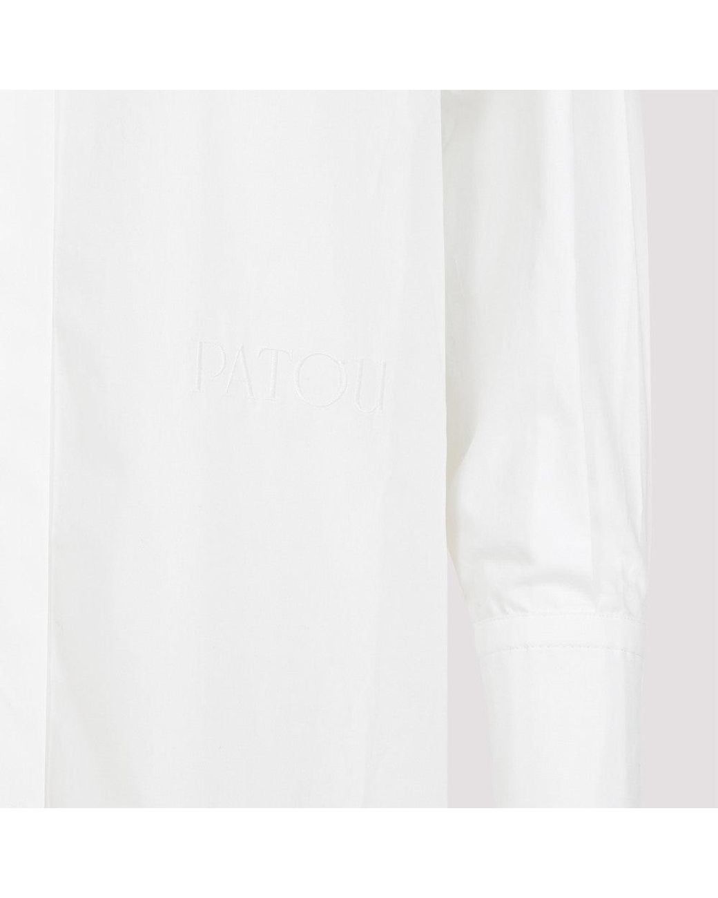 Patou White Cotton Mini Shirt Dress
