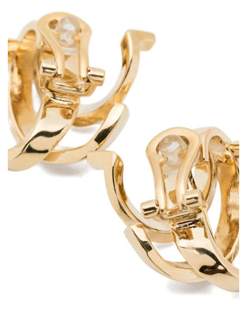 Ferragamo Metallic Golden Leafbig Earrings