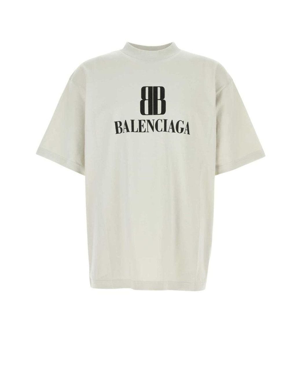 Balenciaga White Off Cotton Oversize T-Shirt for men