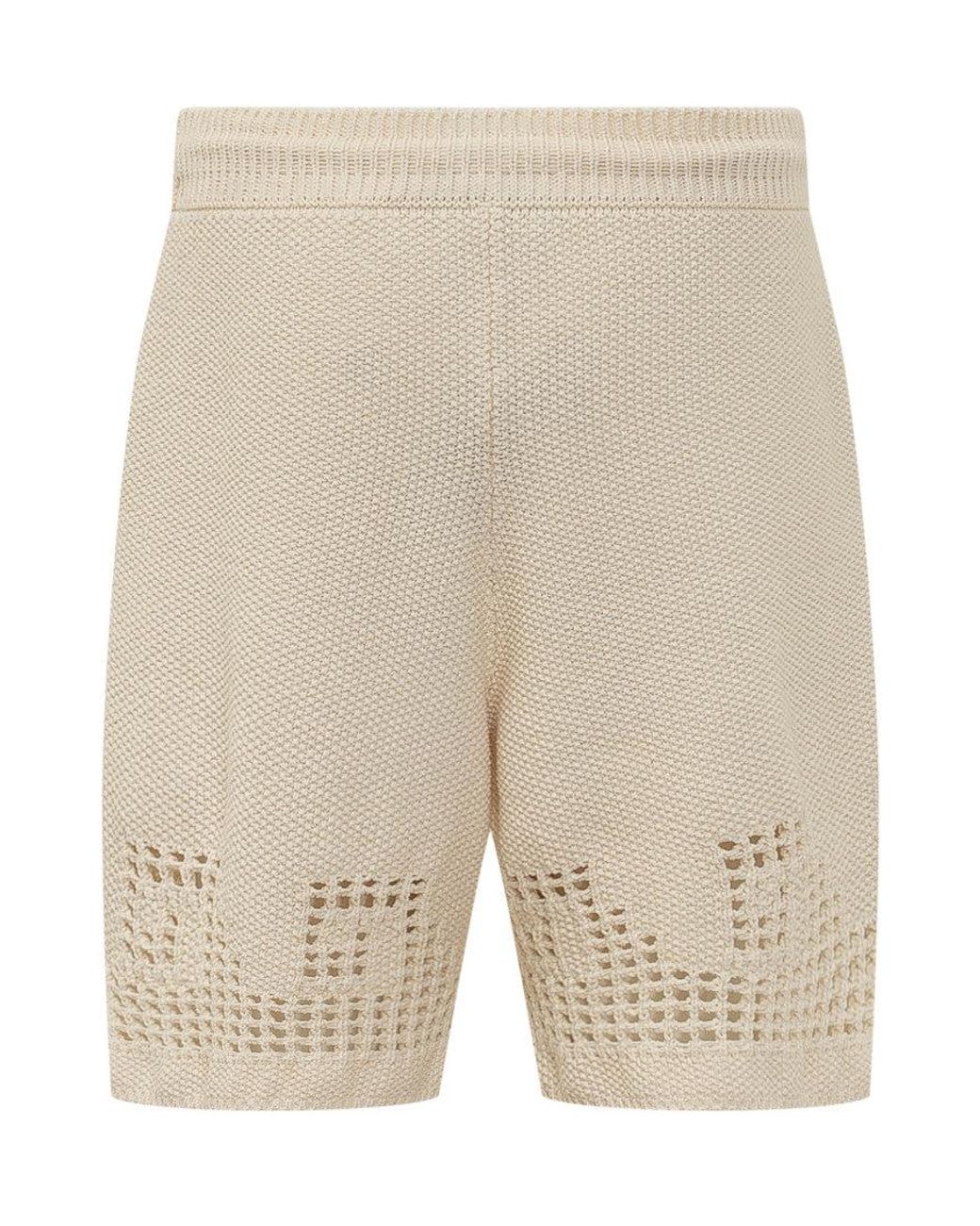Alanui Natural Off Knitted Shorts for men