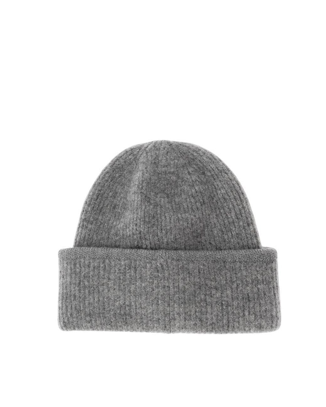 Jacquemus Gray Logo Beanie Cap for men