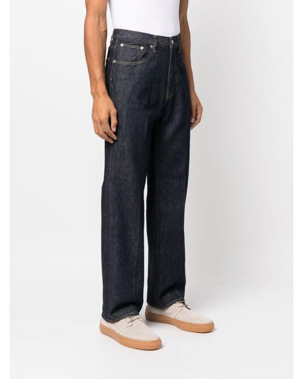 Auralee Blue Twist Straight-Leg Jeans for men
