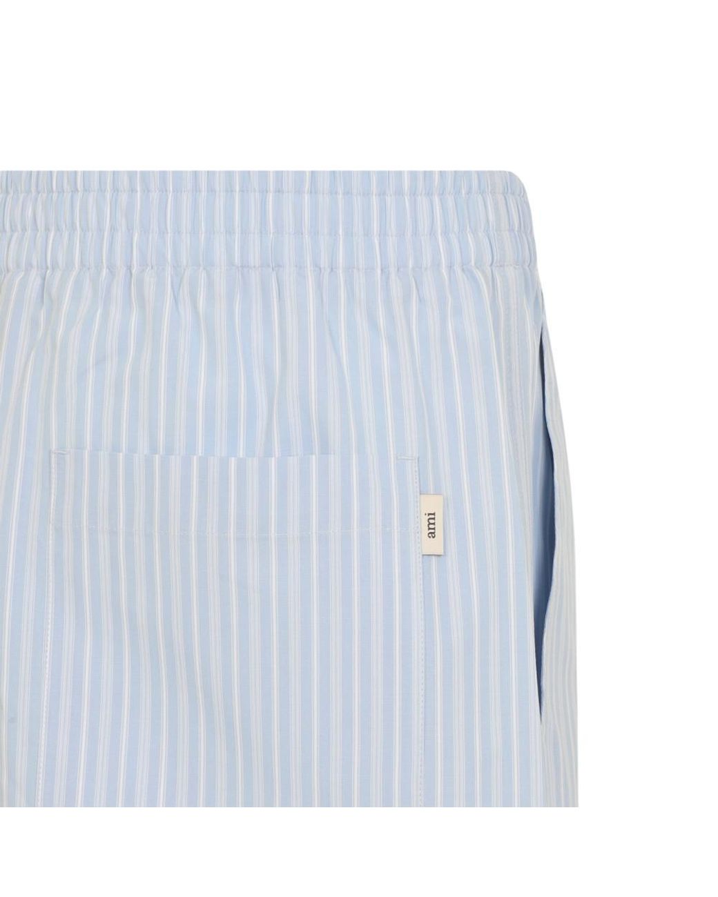 AMI Blue Stripes Shorts