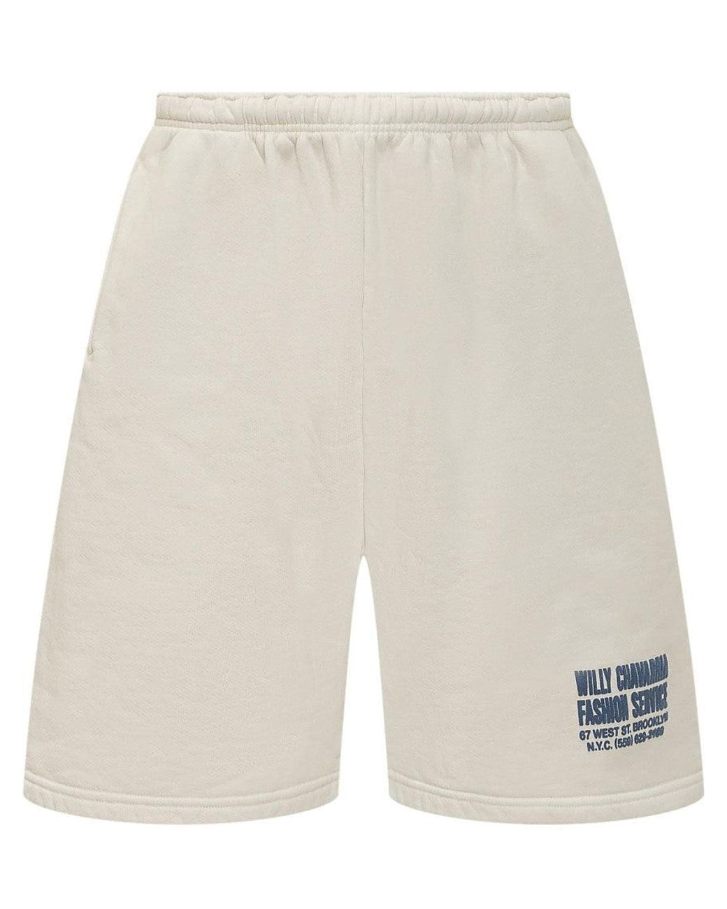 Willy Chavarria White Logo Shorts for men