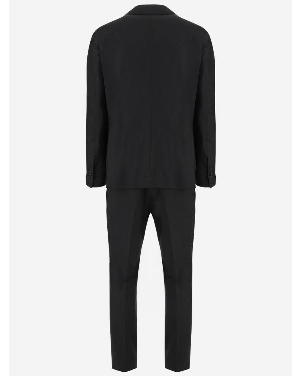 Tagliatore Black Wool Suit for men