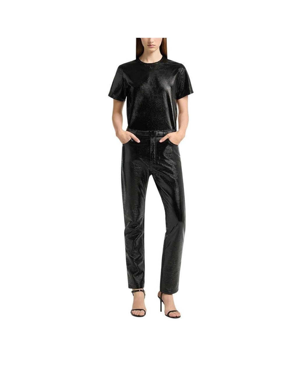 Courreges Black Round Neck T-Shirt