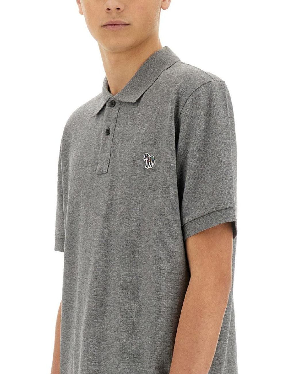 Paul Smith Gray Shirt Collar Polo for men