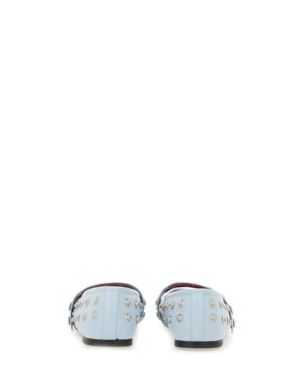 Stella McCartney White Light Studded Ballet Flats