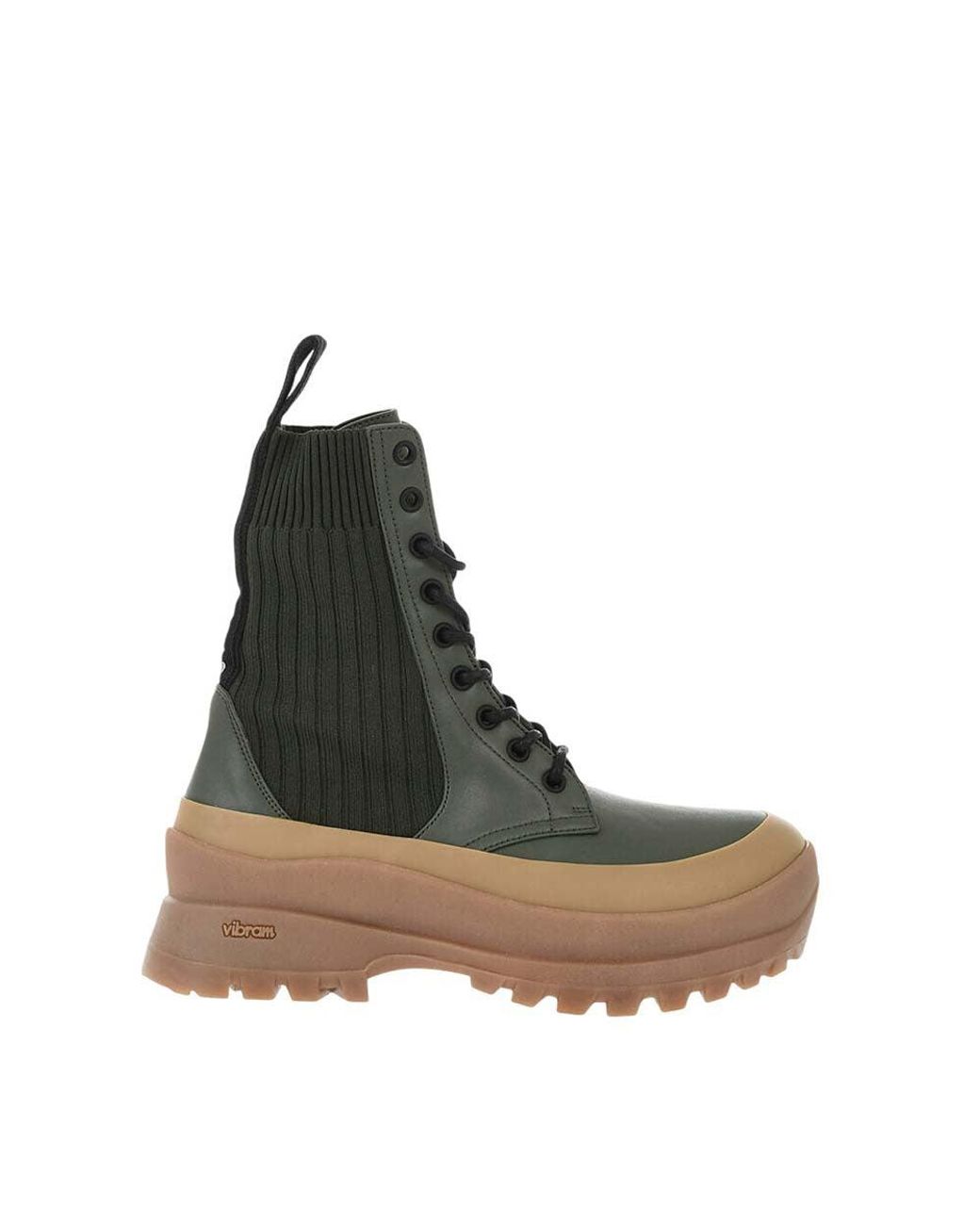Stella McCartney Black Leather Combat Boots